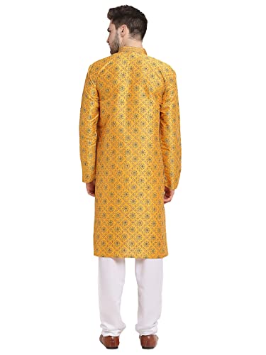 Image of Jompers Mens Coller Embroidered Printed Kurta Pyjama.