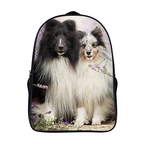Sac à dos d'école enfants robuste, sac personnalisé berger australien anti-mal de dos 40cm