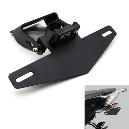CYYHMY License Plate Bracket Mount Holder with Light Adjustable License Plate Frame Fender Eliminator with LED Light Tail Tidy Device Fit for K-TM Duke 125 200 250 390 2017-2019