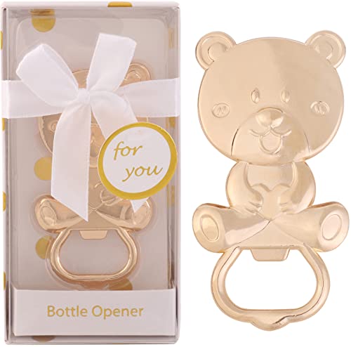 24 Pack Bear Bottle Opener Baby Shower Favors for Guest, Metal Beer Bottle Opener for Baby Shower Souvenirs/Decor/Gift Supplies,Baby Shower Party Favor (White, 24)