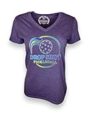 Drop Shot Pickleball Women's V-Neck Tee - Pickleball T Shirts for Women Ladies Athletic Dri Fit Performance Shirt (US, Alpha, Medium, Regular, Regular, Purple Heather)