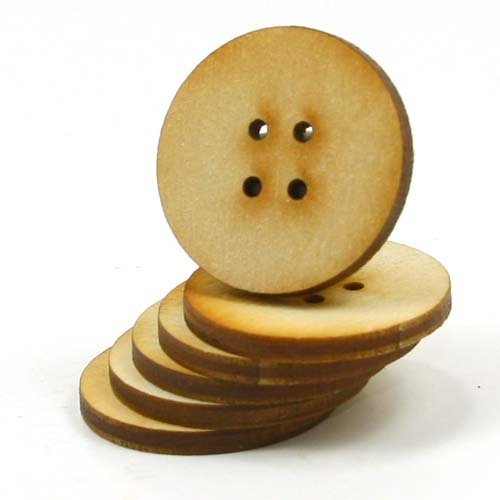 Mylittlewoodshop - Pkg Of 12 - Button - 1-1/2 Inches In Diameter With 4 2Mm Holes And 1/8 Inch Thick Unfinished Wood(Lc-Butn02-12) #TOP4