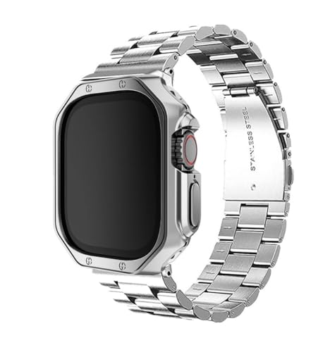 [Lian �H�[] Apple Watch �Ή� �o���h �P�[�X��̌^ �X�e�����X�x���g�y�H��t���E���������\�zTPU�ی�P�[�X�Z�b�g ���ϋv ���^���f�U�C�� 38mm 40mm 41mm 42mm 44mm 45mm Series10 42mm 46m
