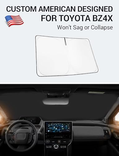 Image of Proadsy 2026 Upgrade Windshield Sun Shade Custom Fit Toyota bZ4X 2023-2026 4-Layer Foldable Front Sunshade Protector Sun Visor Blocks UV Rays Keep Car Cooler
