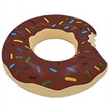 KRUMAD Koło Dmuchane Donut 75 cm, Pączek z Posypką, Koło Do Pływania dla Dorosłych, Basen Plaża, Śmieszny Materac Wodny, Brązowy, PVC