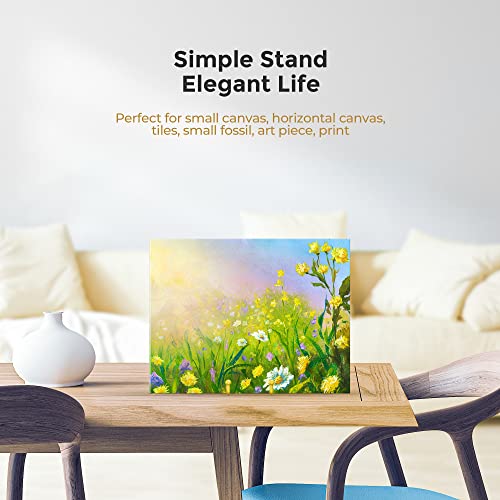 Image of TR-LIFE Plate Display Stand - 4.5 Inch Holder + Metal Frame for Picture, Decorative Plate, Photo Easel, Tabletop Art (Gold 2 Pack)