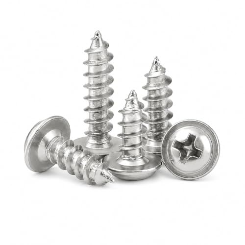 Image of By inchVP INDUSTRIES inch (Pcs-25) No.2x12 mm Pan Head Combination Phillips-Slotted Self-Tapping Screw - Stainless Steel, High-Tensile for Wood, Metal, Furniture & DIY Applications