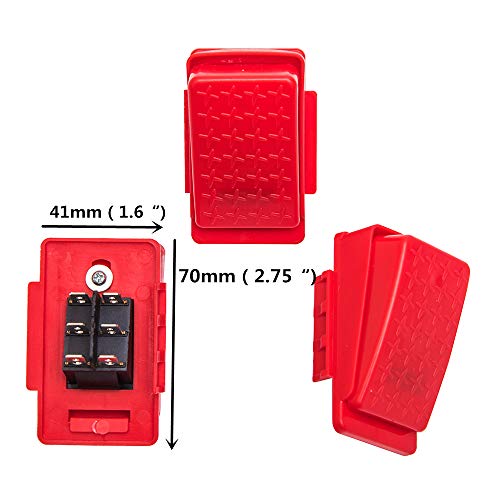 Weelye 6Volt 12Volt Accelerator Foot Pedal Reset-Control Switch,For Kids Ride On Cars ，Electric Car Red 6-Pin Socket Replacement Parts #TOP1