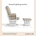 Storkcraft Tuscany Custom Glider and Ottoman with Free Lumbar Pillow (White/Taupe Swirl) - Cleanable Upholstered Comfort Rocking Nursery Chair with Ottoman