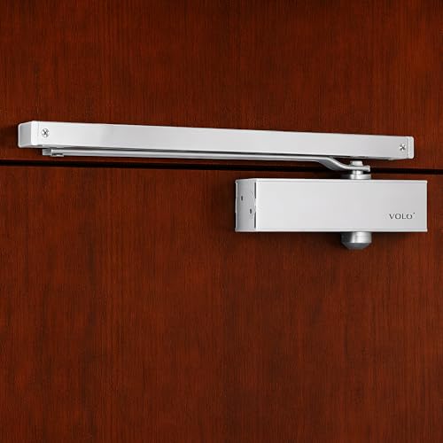 Image of Volo Automatic Hydraulic Double Speed Aluminium Door Closers Premium Heavy Duty for Residential /Commercial Purpose with Fitting Set (Color Silver) (Pelmet Arm Door Closer)