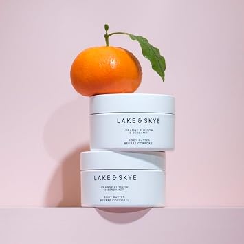 Lake & Skye Orange Blossom + Bergamot Body Butter 4.94 oz | Hydrating, Essential Oils, Vegan