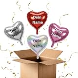 Balloon in the Box – Personalisierter Herzballon mit Wunschtext – Überraschungsbox für Paare – Valentinstag Geschenkidee – Ungefüllt oder WOW Edition befüllt (Herzförmig)