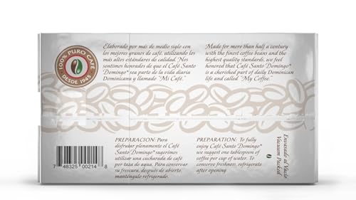 Image of Cafe Santo Domingo Espresso, 10 oz Vacuum Bag, Ground Coffee, Dark Roast - Product from the Dominican Republic (Pack of 4)