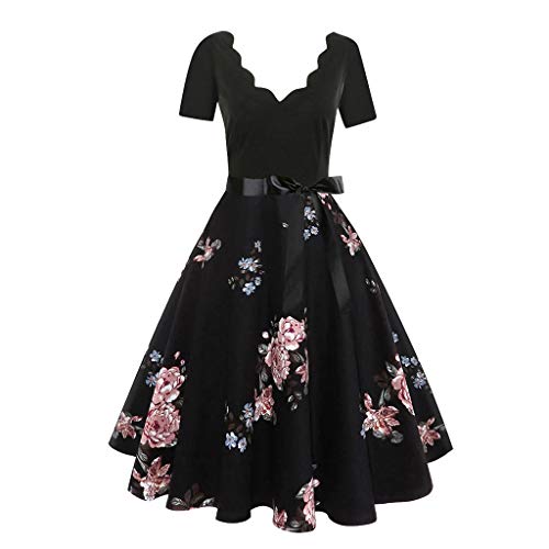 aihihe Women s 1950s Vintage Tea Dress Retro Rockabilly Prom Swing Cocktail Party Dress Sleeveless Dresses