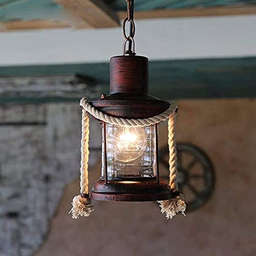 Lámpara de techo de cuerda E27 retro industrial para cafetería y bar 5