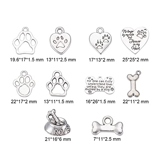 Kitbeads 20Pcs Tibetan Puppy Charms Mixed Styles Pet Theme Charms Cute Animal Dog Charms For Jewelry Making Bracelets Necklace Bulk #TOP1