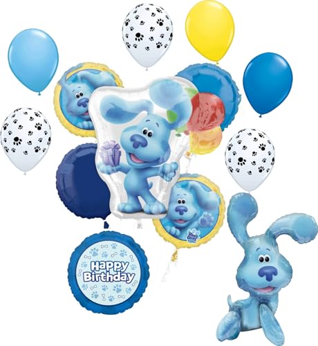 Anagram Blue's Birthday Clues Party Supplies 13pc Gift Table Air Filled Topper and Balloon Bouquet Decorations