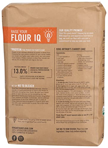 King Arthur, Flour White Whole Wheat Organic, 80 Ounce
