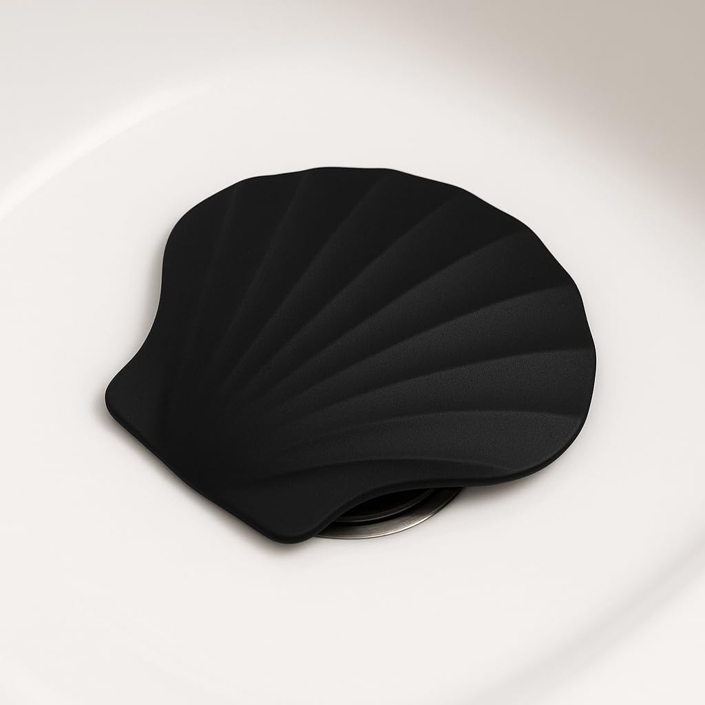Omilife Koku ve Böcek Önleyici Gider Kapağı | Silikon Drenaj Tıkacı, Gider Koruyucu Tıpa | Banyo, Mutfak, Balkon, Lavabo İçin Uyumlu Su Sızdırmaz Gider Tıkacı Deniz Kabugu