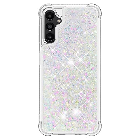 Wuhaizher for Samsung A56 5G Case Glitter, 3D Bling Sparkle Quicksand Flowing Liquid Clear Transparent TPU Gel Silicone ShockProof Protective Phone Case Cover