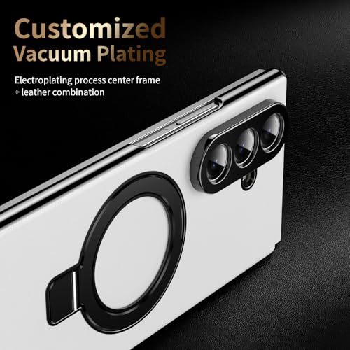 Coque Samsung Z Fold7 premium avec charnière protégée et anneau blanc