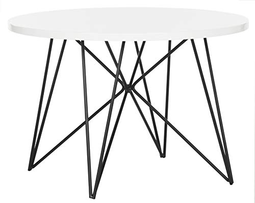Safavieh Home Collection Vida Modern White Lacquer Round Hairpin Leg
