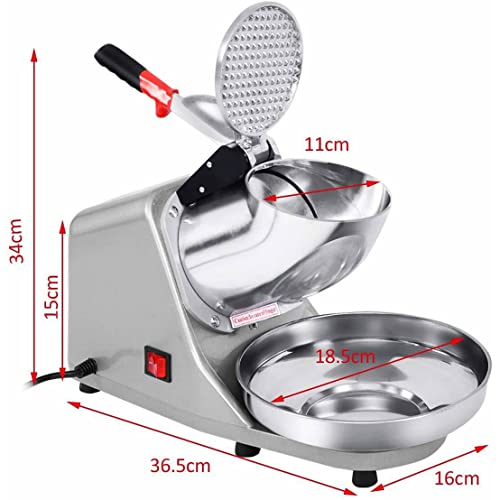 Electric Ice Crusher, 380W 2200 RPM Snow Cone Maker Machine w/Dual Stainless Steel Blades, Crushing 85kg Ice Per Hour, for Home & Commercial Use - Image 3
