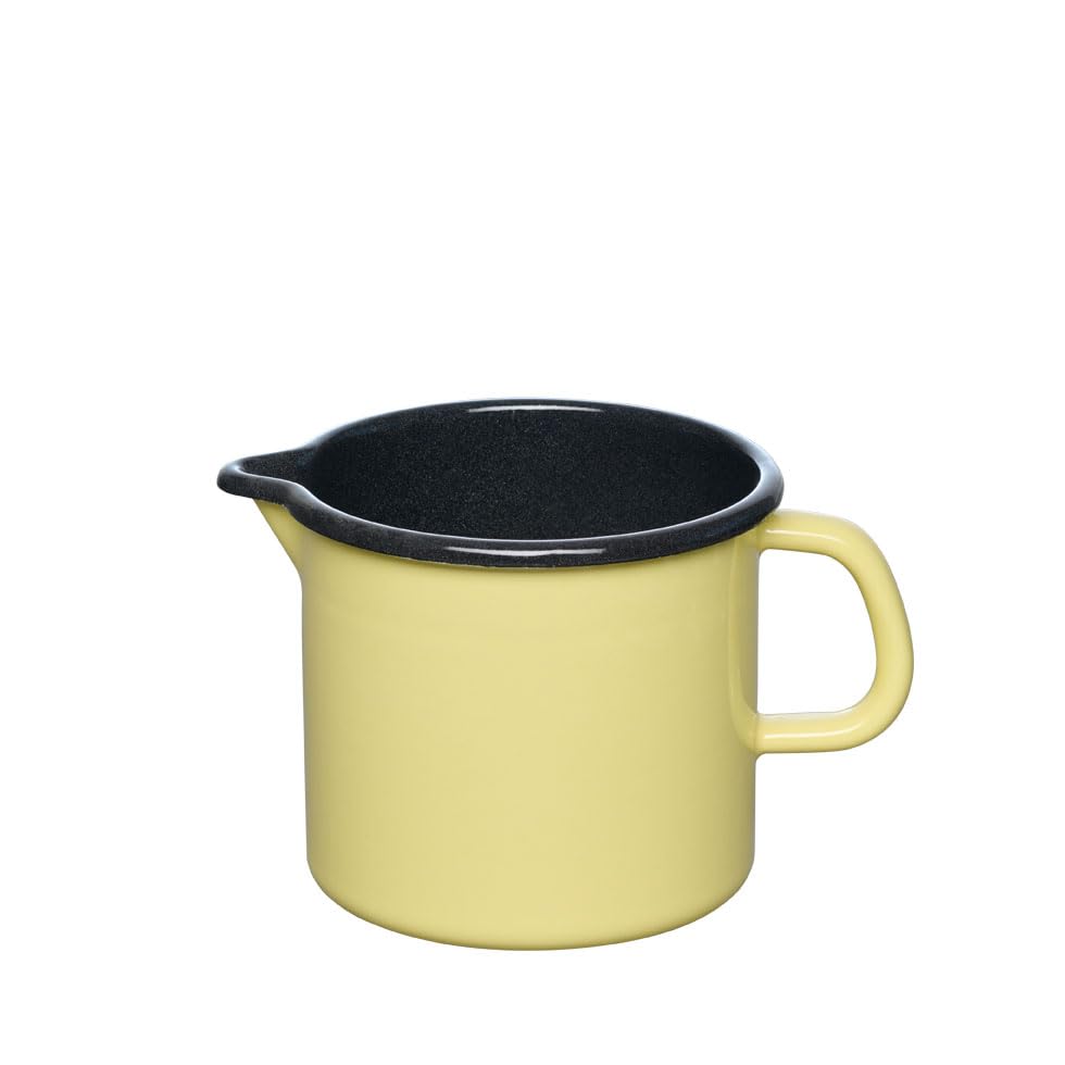 Pot à bec Riess en émail d'Autriche coloris jaune citron pour une cuisine saine et durable