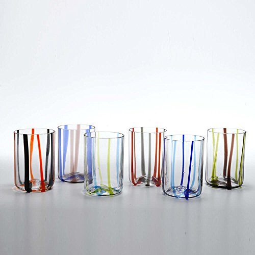 Zafferano Tirache Tumbler Set 6 Bicchieri Acqua Colori Vari