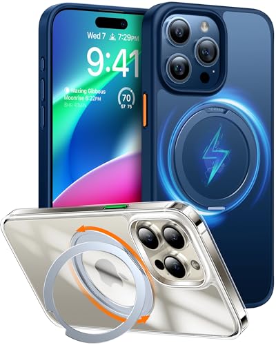 TORRAS Ostand for 15 Pro Case 6.1 inch Blue