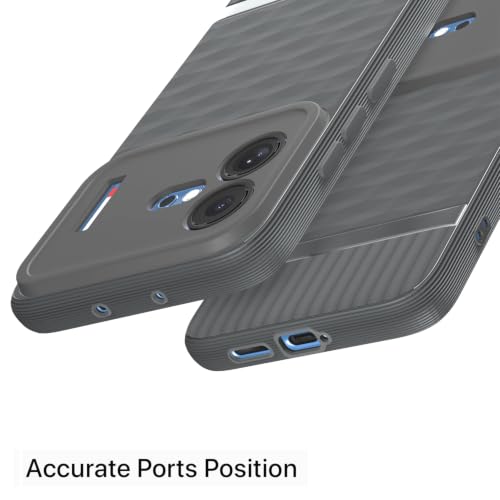 Image of Pikkme Back Cover for Nothing Phone 4b 5G Camera Protection 3D Hexa Cube Design Silicone Protective Bumper Case (Grey)