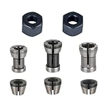 8-teilig Spannzangen-Set für Oberfräse | Oberfräsen-Spannzangenfutter aus Kohlenstoffstahl | 6 Spannzangen (6 mm, 6,4 mm, 8 mm) + 2 Muttern | Stahl-Fräs-Spannzange für Holzbearbeitung & Gravur