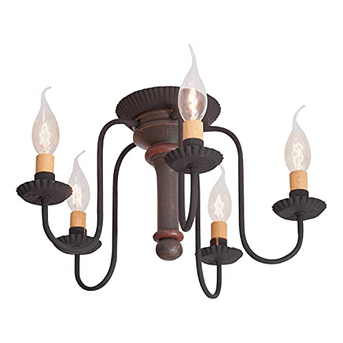 Irvins-Tinware-9121TESB-5-Light-Berkshire-Semi-Flush-Mount-Wood-Ceiling-Light-in-Espresso-with-Salem-Brick-Wood-Primitive-Country-Lighting Irvins Tinware 9121TESB 5 Light Berkshire Semi Flush Mount Wood Ceiling Light in Espresso with Salem Brick Wood Primitive Country Lighting