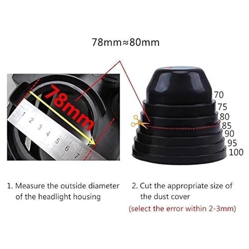 Image of com Premium Weatherproof & Adjustable LED /HID Universal Headlight Dust Cover | 75mm-100mm Diameter (Pack of 2)