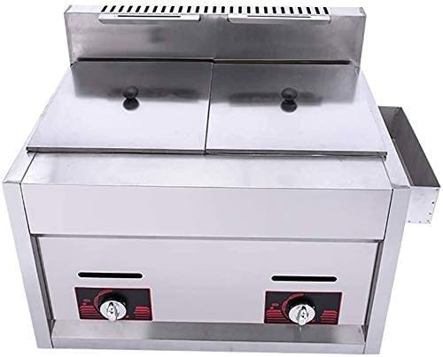 CGLYYDS Professionelle Gas-Fritteuse, 20 l, professionelle Gas-Küchenbratmaschine mit großer Kapazität, mit Körben und Deckeln, für Pommes, Donuts, Fisch, leicht zu reinigen – Bild 3