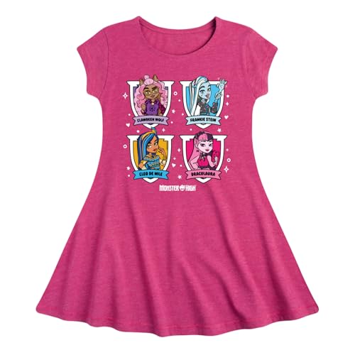 Monster High - Character Grid - Toddler and Youth Girls Fit and Flare Dress