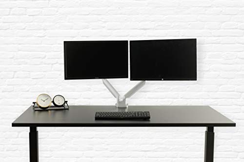Image of TechOrbits Dual Monitor Mount Stand - SmartSWIVEL - Dual Computer Screen Desk Mount Arms - Full Motion Swivel Articulating Gas Springs - Universal Fit for 17 inch - 32 inch Screens Vesa Mount