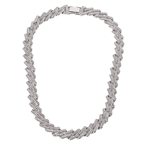 milkcha Chain Necklace,New Men's Hip Hop Diamond Chain Necklace Diamond Hip Hop Jewelry Combination,Necklaces for Women