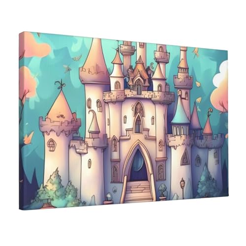 Toile décorative château classique 30,5x45,7cm décoration murale