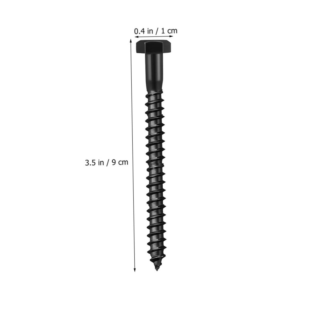Veemoon Lot de 20 Tire-fonds Noirs en Acier Carbone Tête Carrée Unique, Filetage M8, pour Construction Bois et Réparations Maintien Sécurisé et Polyvalent