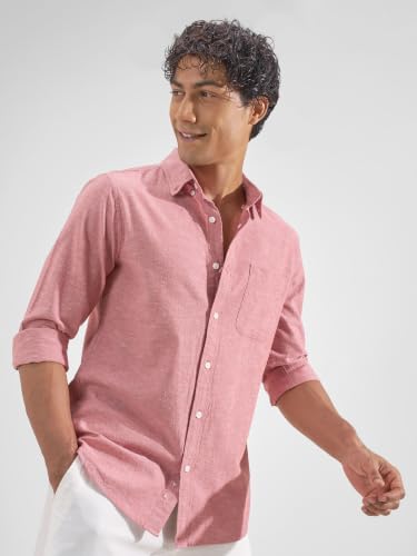 Image of Highlander Men Men's Relaxed Fit Casual Shirt | Cotton Linen | Relaxed fit | Full Sleeves|Premium Shirt for Man