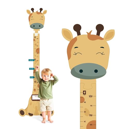 Matilda the Giraffe - Growth Chart for Kids Up to 4 ft - Wooden Height Chart for Wall - Kids Height Measurement Ruler Growth Tracker for Boys & Girls Nursery Room Decor Easy Install