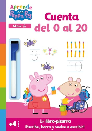 Peppa Pig. Primeros aprendizajes   Aprendo con Peppa Pig. Cuenta del 0 al 20 (Libro pizarra): ¡Escribe, borra y vuelve a escribir! (Altea)