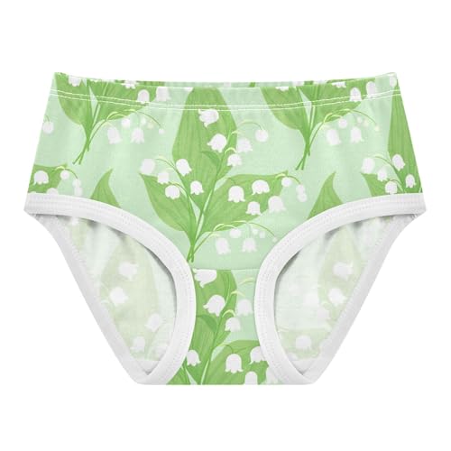 Cotton Girls Underwear Toddlers Lily of Valley Green Panties for Girl Aesthetic Kids Briefs Undies 2t