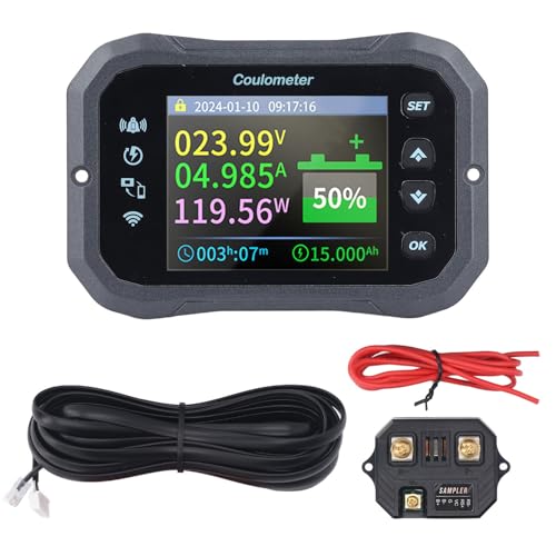 WiFi Battery Monitor 10 100V 0 50A Remote Monitoring Battery Capacity with Shunt