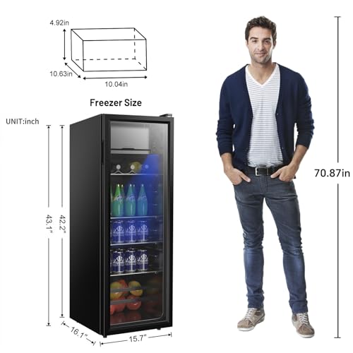 Axutl Beverage Fridge Glass Door With Freezer 4.5 Cu.Ft Small Beverage Refrigerator thumb #5