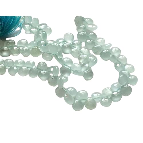 Aigue-marine uni en forme de cœur de 15 pouces pour création perles - 2