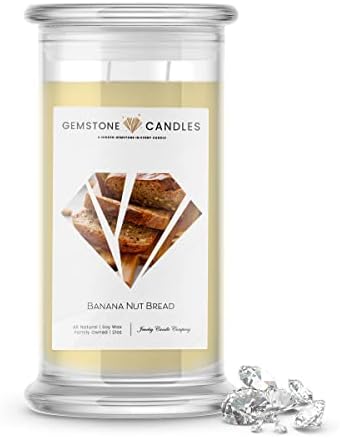 Huge 21oz Gemstone Candles - Viral TikTok Gifts | Unique Surprise Candles | Award Winning Scents | All Natural Soy Candle | Hand Poured in USA (Banana Nut Bread)