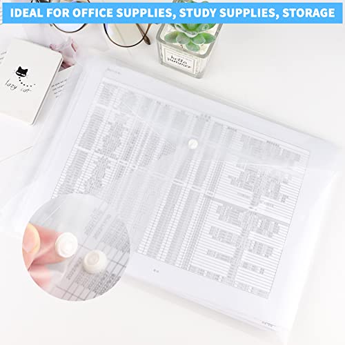 Lalago A4 Document Wallets Pack of 12 A4 Transparent Document Folder with Press Stud A4 Transparent Document Folder Wallets for File Paper - Image 4