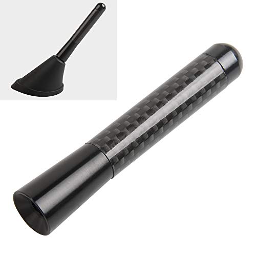 Gtp 3" Real Carbon Fiber Short Antenna Black Aluminum Vehicle Car Screw-In Stubby Aerial Replacement #TOP3